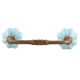 Turquoise With Golden Line Medium Ceramic Melon Bridge Handle